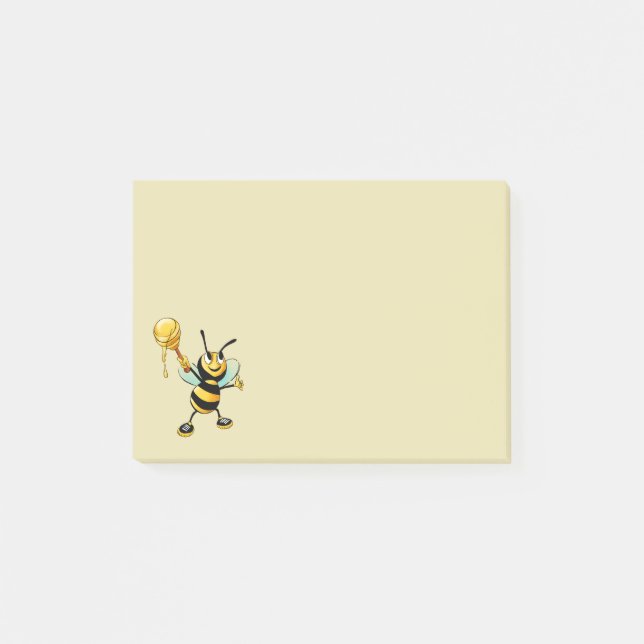 Post-it® Joyeux Bumble Bee avec un Scoop de miel (Devant)