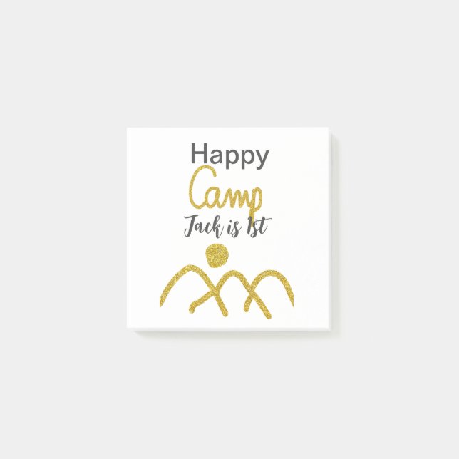 Post-it® Joyeux camping campeur un anniversaire enfants sol (Devant)