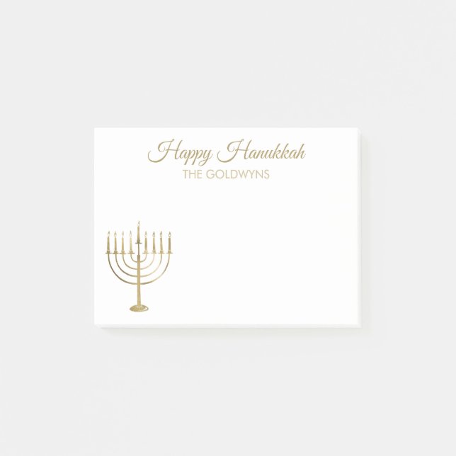 Post-it® Joyeux Chanukah Menorah Holiday 4x3 (Devant)