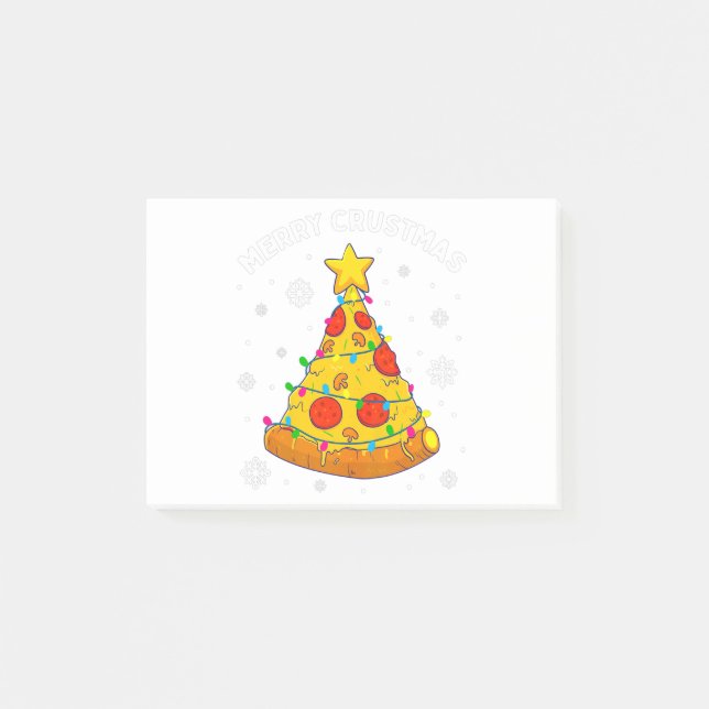 Post-it® Joyeux Crustmas Pizza Arbre de Noël Cadeaux de Noë (Devant)