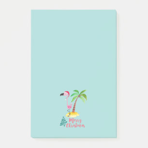 Post-it® Joyeux Flamant rose Rose De Noël Avec Palmier