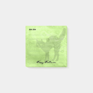 Post-it® Joyeux Halloween Chat noir Lime-Green Grunge