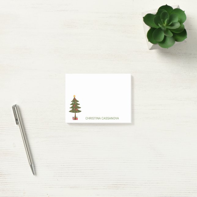 Post-it® Joyeux Noël | Arbre de Noël de fête (Bureau)
