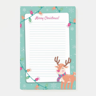 Post-it® Joyeux Noël avec Rudolph et lumières de Noël