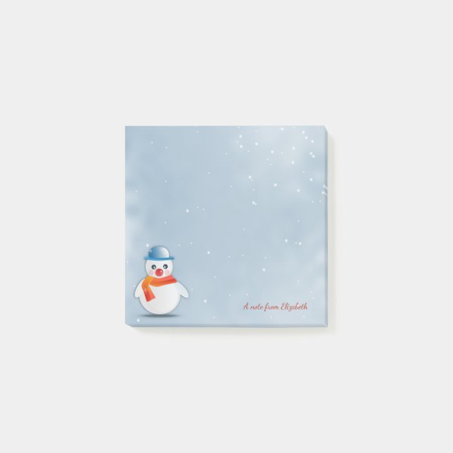 Post-it® Joyeux Noël, bonhomme de neige de Noël -Personnali (Devant)