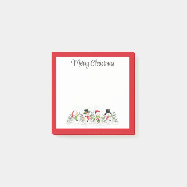 Post-it® Joyeux Noël Bonhommes de neige (Devant)