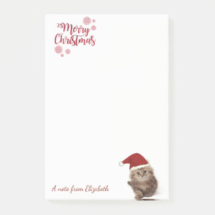 Post-it® Joyeux Noël, Chat Avec Chapeau De Père Noël Person