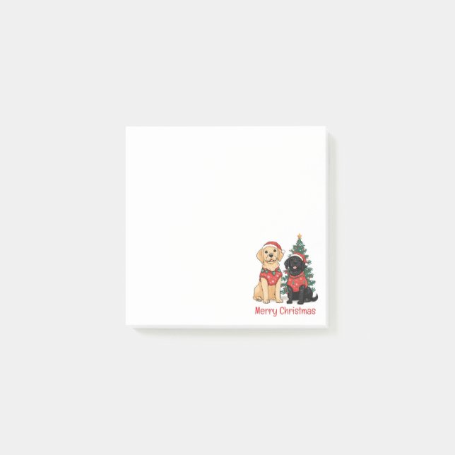 Post-it® Joyeux Noël Chiens Labrador Retriever (Devant)