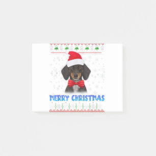 Post-it® Joyeux Noël Dachshund Wiener Père Noël Ugly Xmas S