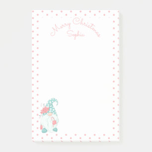 Post-it® Joyeux Noël Gnome Personnalisé Nom Pastel Mignon