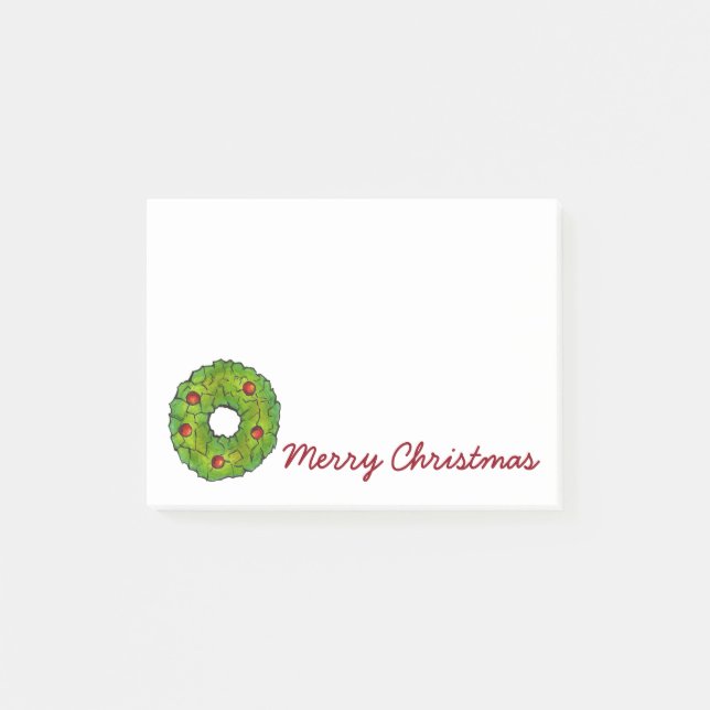 Post-it® Joyeux Noël Holly Wreath Cookie Xmas Post-its (Devant)