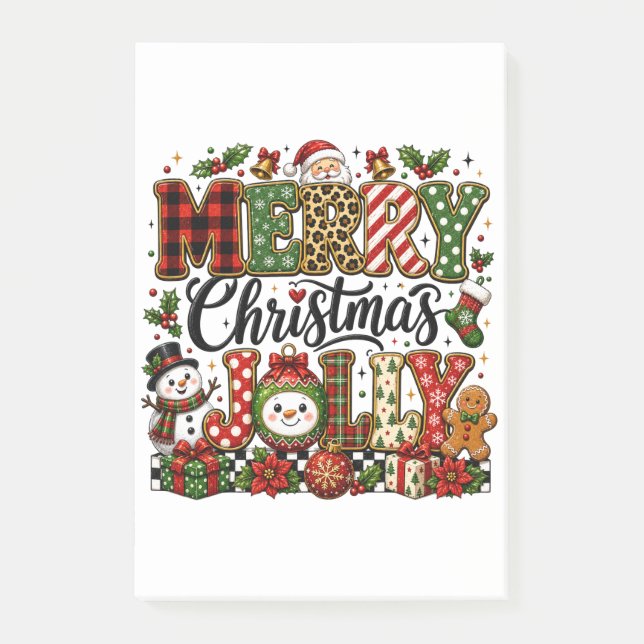Post-it® Joyeux Noël mignon gai (Devant)