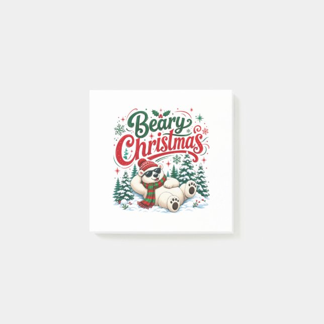 Post-it® Joyeux Noël ourson (Devant)