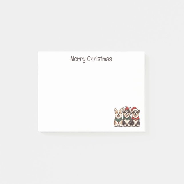 Post-it® Joyeux Noël Pembroke Welsh Corgi Chiens (Devant)