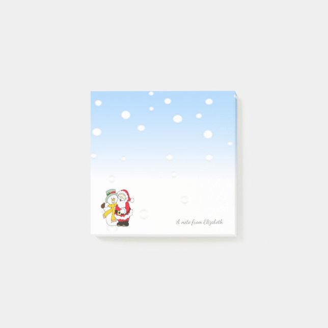Post-it® Joyeux Noël, Père Noël, Snowman -Personnalisé (Devant)