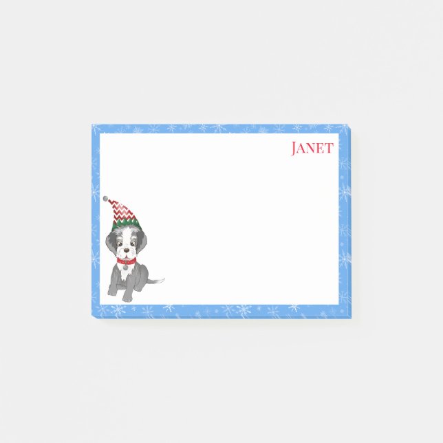 Post-it® Joyeux Noël Puppy Schnauzer Festif Nom (Devant)
