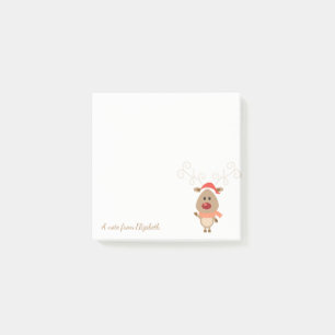 Post-it® Joyeux Noël, Renne de dessin animé - Personnalisé