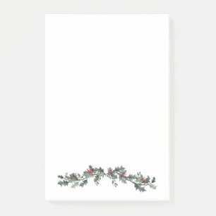 Post-it® Joyeux Noël salutations mistletoe et couronne de