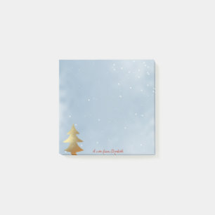Post-it® Joyeux Noël, Sapin de Noël en Or - Personnalisé