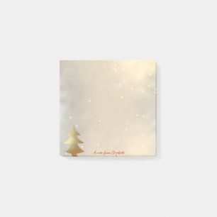 Post-it® Joyeux Noël, Sapin de Noël en Or - Personnalisé