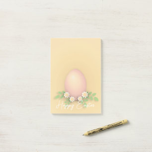 Post-it® Joyeux Oeuf de Pâques & Fleurs jaune rose pastel