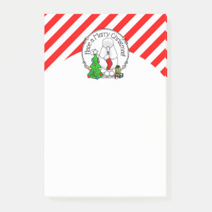 Post-it® Joyeux sapin de Noël 2 caniche (blanc) chien migno