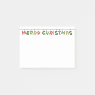 Post-it® Joyeux texte coloré de Noël suspendu guirlande