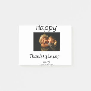 Post-it® Joyeux Thanksgiving nom de famille photo noir simp