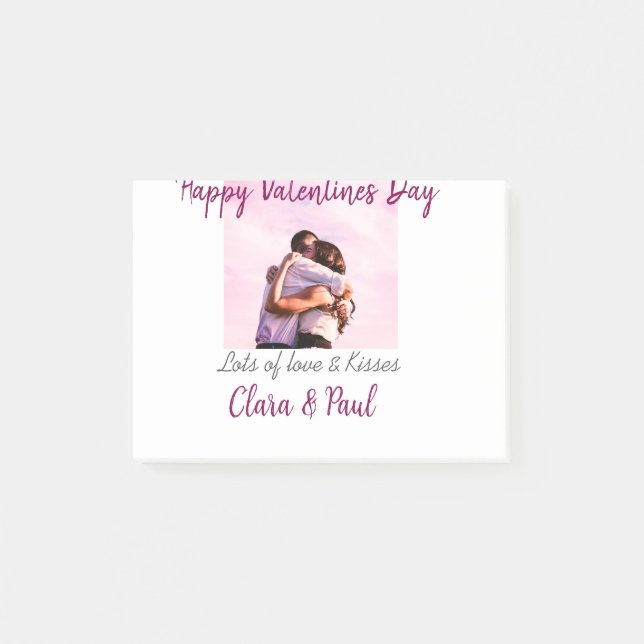 Post-it® Joyeux Valentines jour moderne baisers amour ajout (Devant)