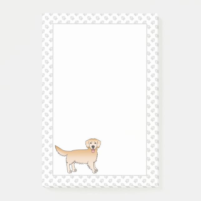 Post-it® Joyeux Yellow Golden Retriever mignon chien avec p (Devant)