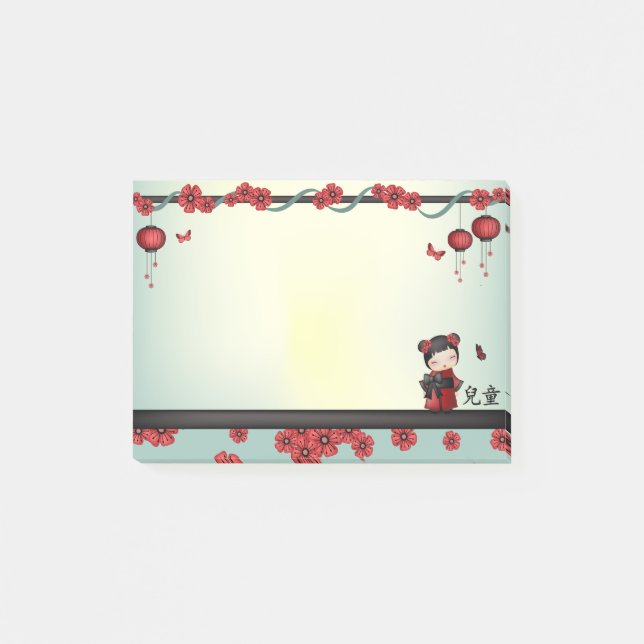 Post-it® Kaiko l'"enfant" de Kokeshi (Devant)