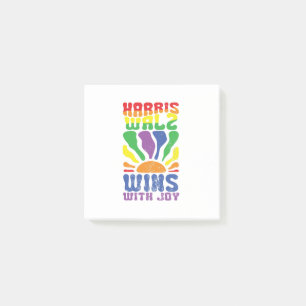 Post-it® Kamala gagne avec Joy Retro Boho Harris Walz LGBT