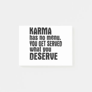 Post-it® Karma N'A Pas De Menu Que L'On Sert Ce Que L'On M