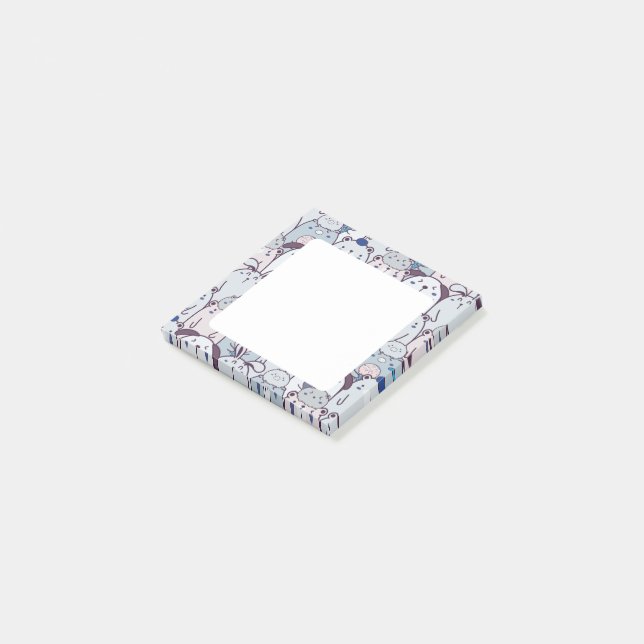 Post-it® Kawaii Animaux et Motif de crème glacée (Incliné)