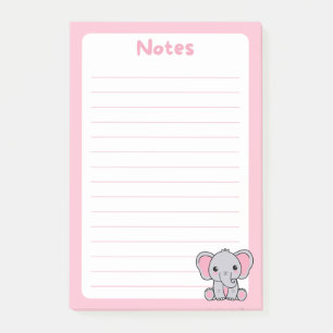 Post-it® Kawaii Baby Elephant rose tendre