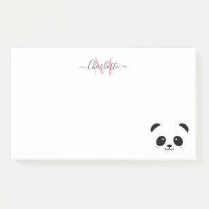 Post-it® Kawaii panda porter monogramme personnalisé post-i
