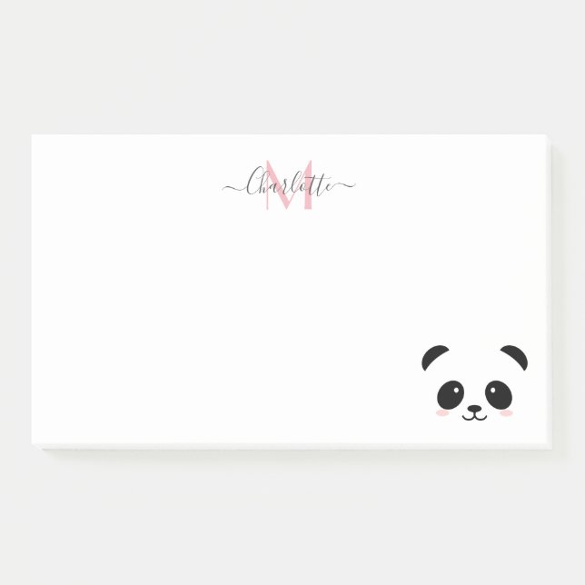 Post-it® Kawaii panda porter monogramme personnalisé post-i (Devant)
