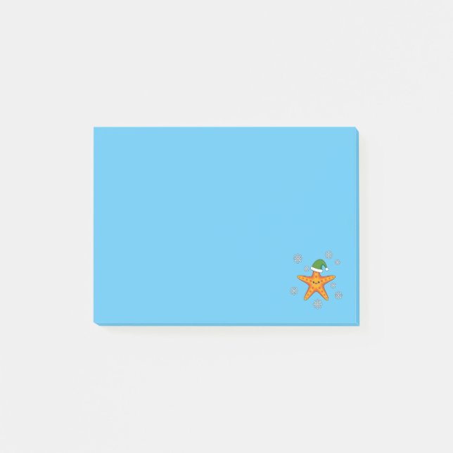 Post-it® Kawaii Xmas Starfish sur Blue Buffalo Motif (Devant)