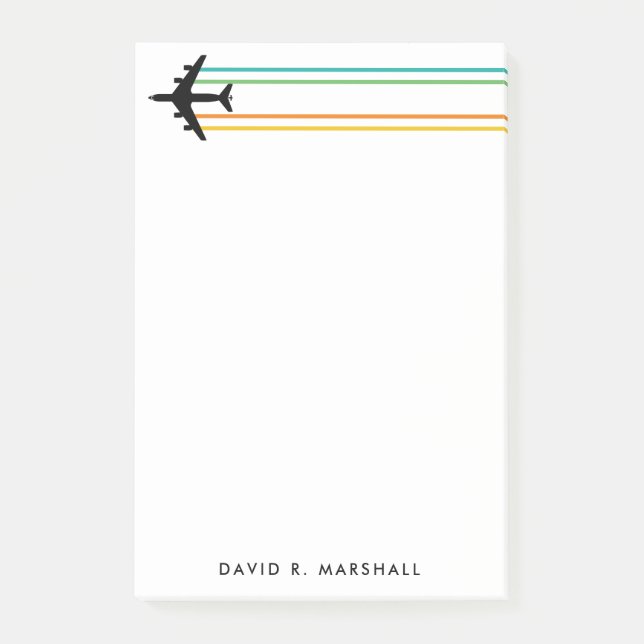 Post-it® KC-135 Bloc-notes de nom personnalisé rayé par jet (Devant)