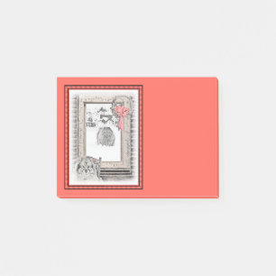 Post-it® Keeshond Noël hiver fenêtre Peinture Chien Art