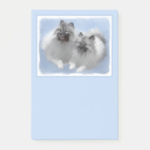 Post-it® Keeshond Paire de Kees Peinture Art animal origina