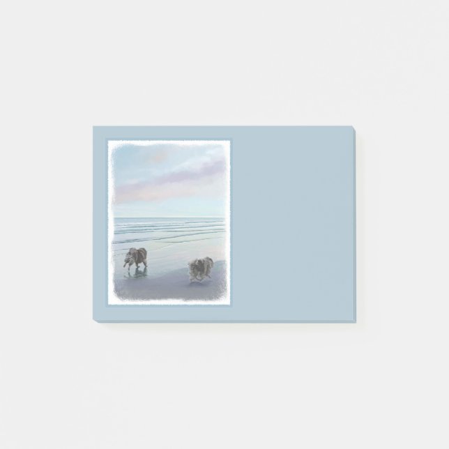 Post-it® Keeshonds at the Seashore Peinture Dog Art (Devant)