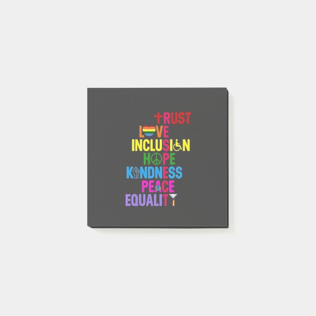 Post-it® Kindness Peace Equality Love Inclusion Hope (Devant)