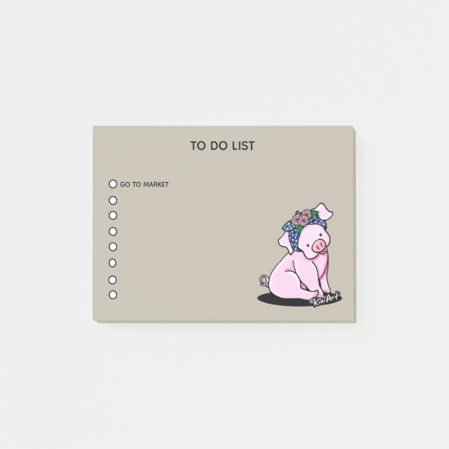 Post-it® KiniArt Little Piggies Note Pad (Devant)