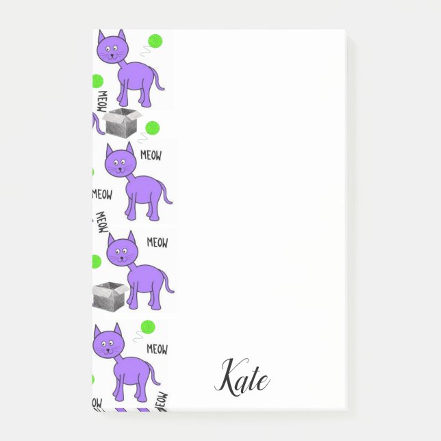 Post-it® Kit Chat Violet Post-it Notes (Devant)