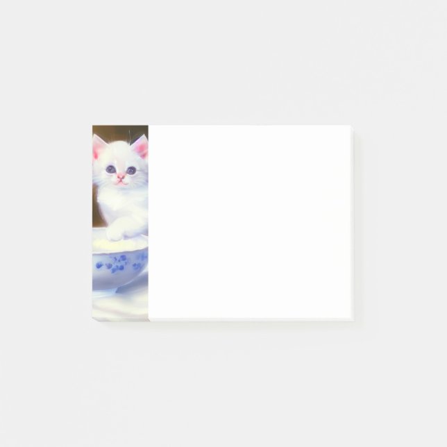 Post-it® Kitten blanc vintage avec ruban violet (Devant)