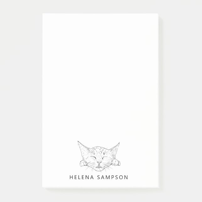 Post-it® Kitten Sleeping Funny Chats Sketch Personnalisé (Devant)