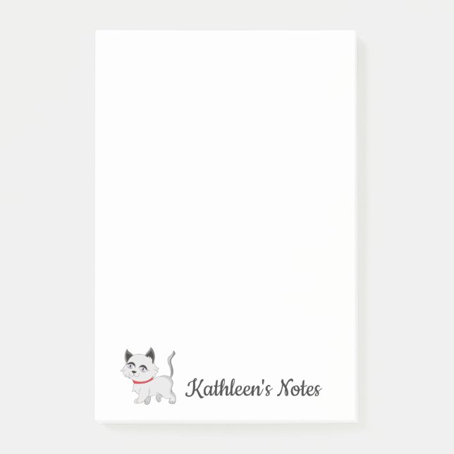 Post-it® Kitty Cat Love Notes | Texte de Personnaliser | Ch (Devant)