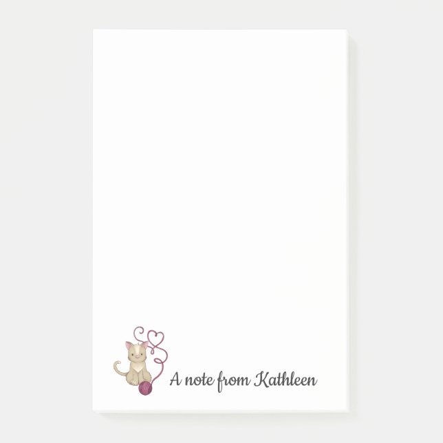Post-it® Kitty Cat Love Notes | Texte de Personnaliser | Ya (Devant)