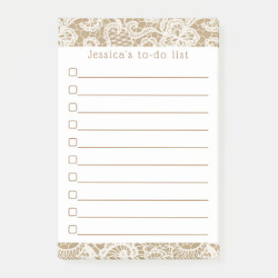 Post-it® Kraft rustique et dentelle blanche Vintage